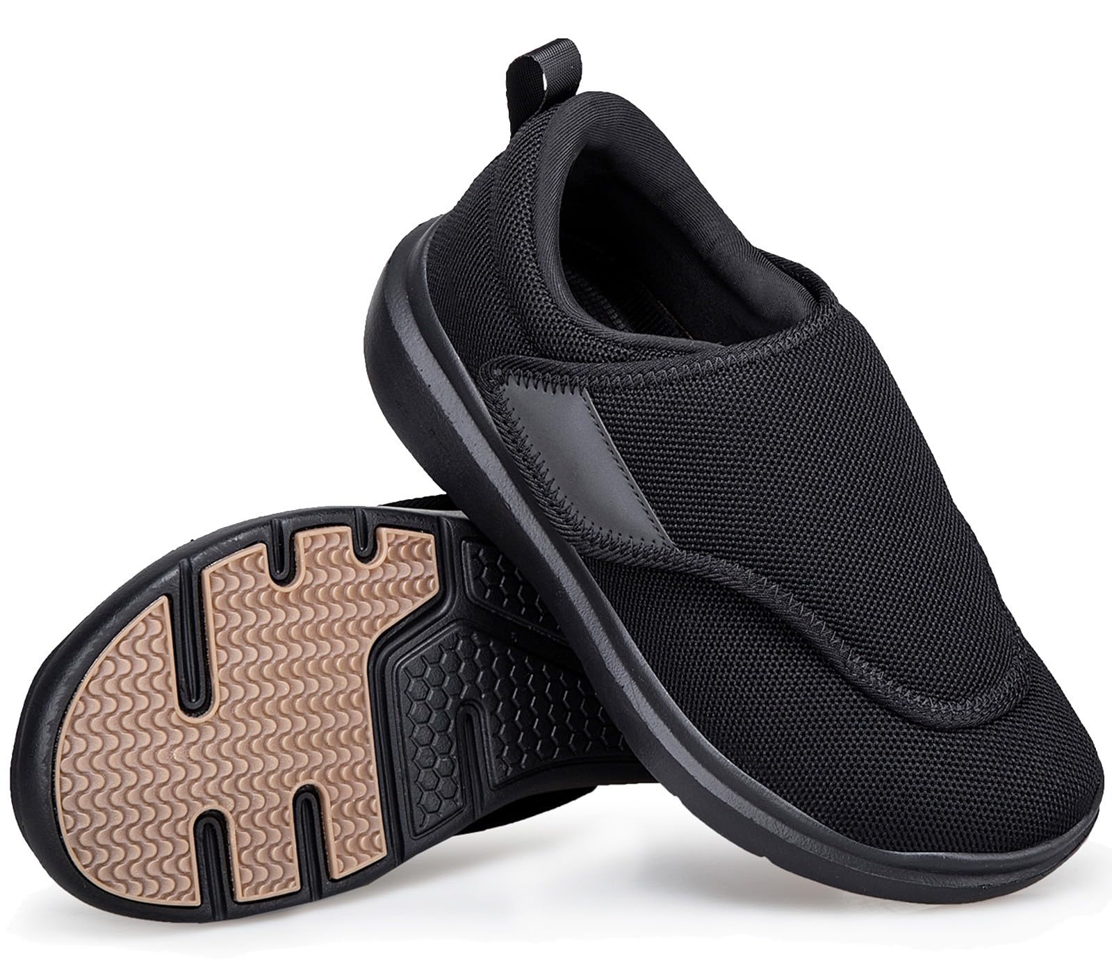 Zapatillas Diabéticas Hombre Mujer Extra Anchos Ligero Ajustable Ortopédico Zapatos de Caminar Anciano Paseo Antideslizante por Casa Aliviar el Dolor de Pies