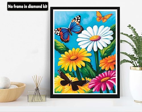 Miniatura 2 de VAIIEYO Pintura acrílica por números, flores, kit de pintura al óleo para bricolaje, lienzo, cuadros, dibujo con pinceles para niños, principiantes,