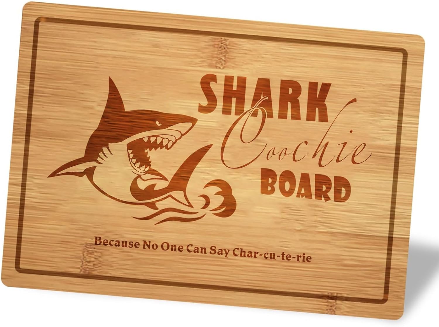 Shark Coochie Board, Funny Charcuterie Board, Bamboo Chopping Board, Funny Gift, Wedding Gift, Housewarming Gift, White Elephant Gift for Friends Family (Board F, 13''×9.5'')