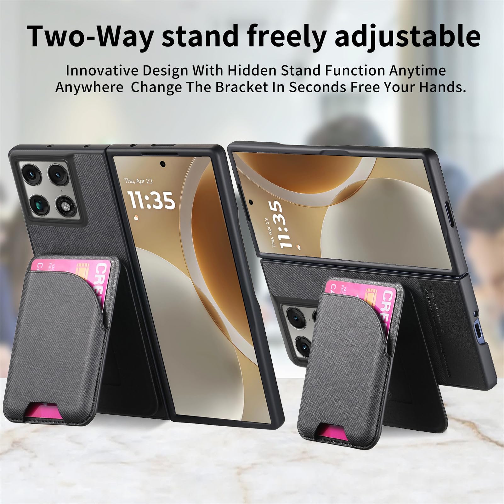 CCSmall Custodia a portafoglio per Motorola Moto Razr Fold 2026 NZ nera