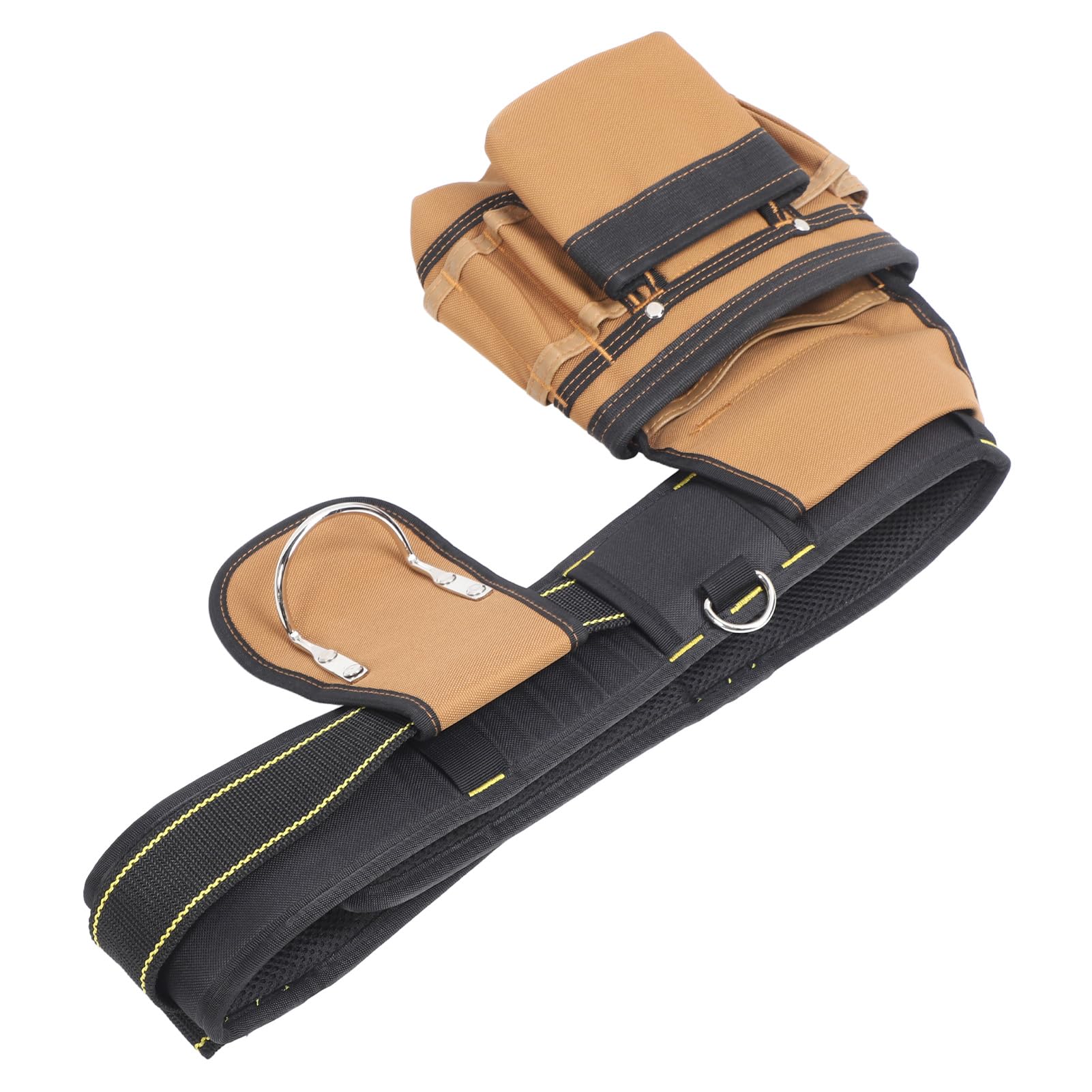 Ceinture à Outils Réglable avec 12 Poches, Pochette Amovible, Support de Marteau pour Port Confortable et Rangement Spacieux