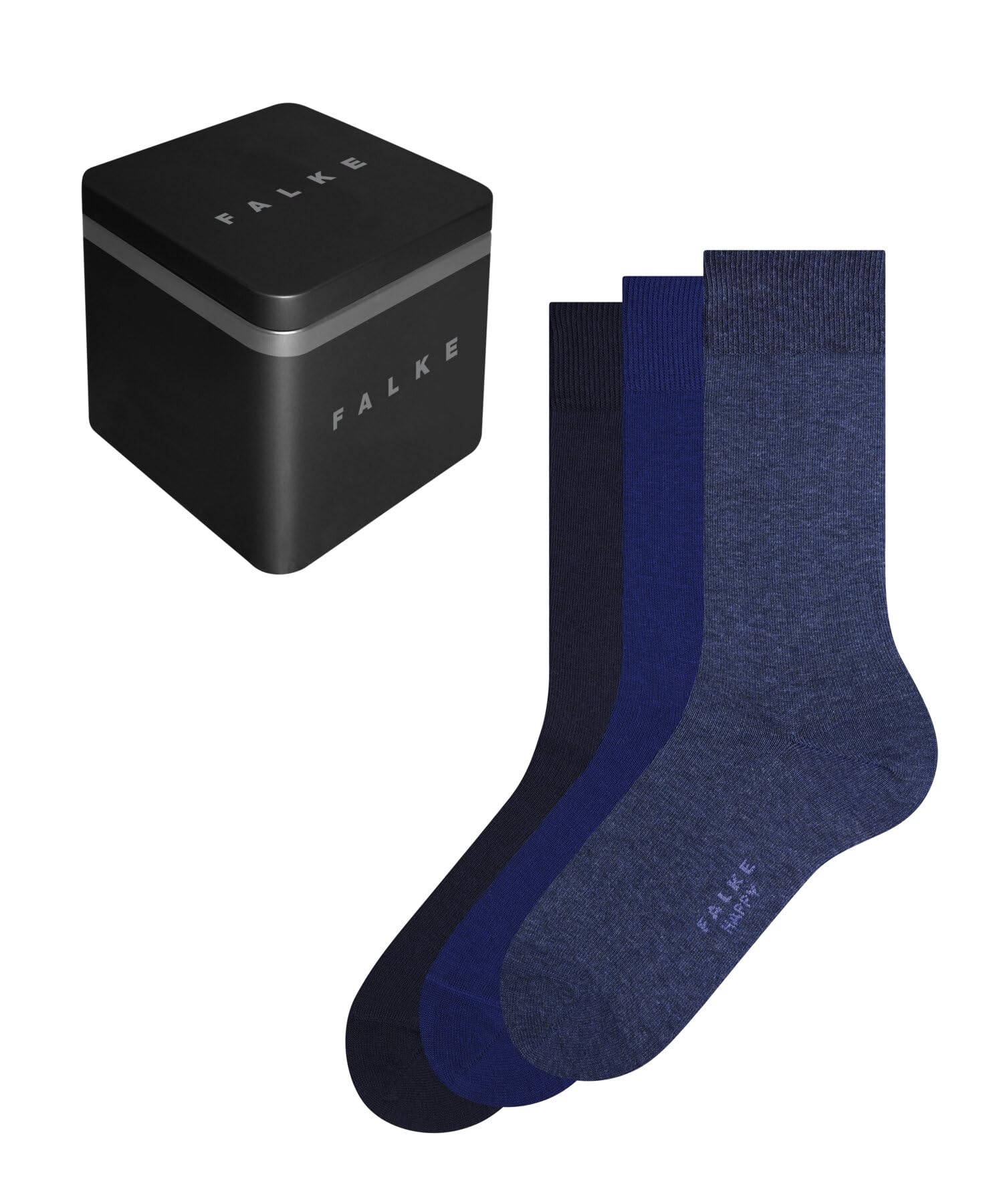 FALKE Men's Happy Box Uni 3-Pack M SO Cotton Plain 3 Pairs Socks, Multicolor (Sortiment 0020), 8.5-11