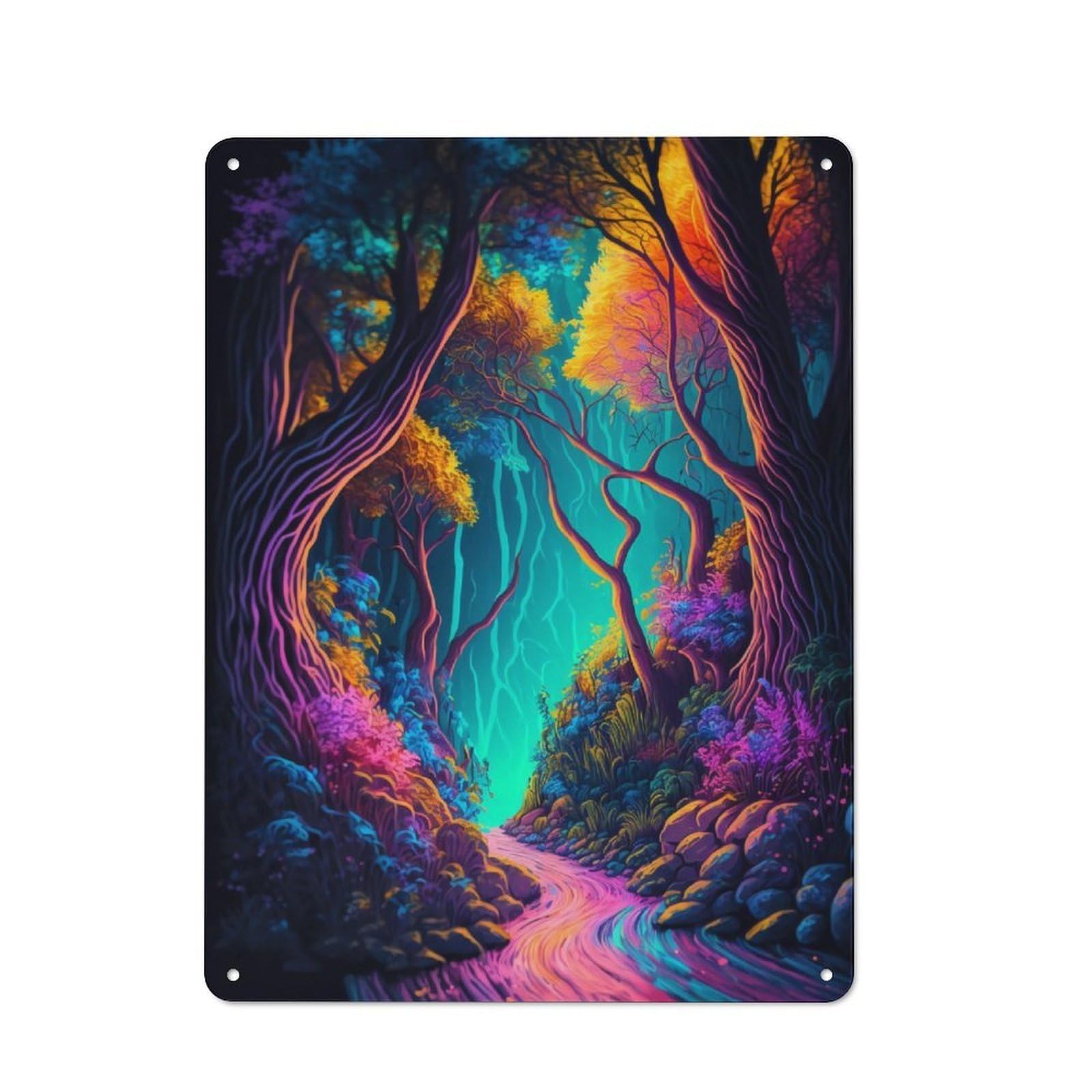 Junmoney Magic Forest For Lounge Or Reading Corner, Rustic Tin Sign 40X30cm, For Home Interiors, Feature Walls And Decorative Displays