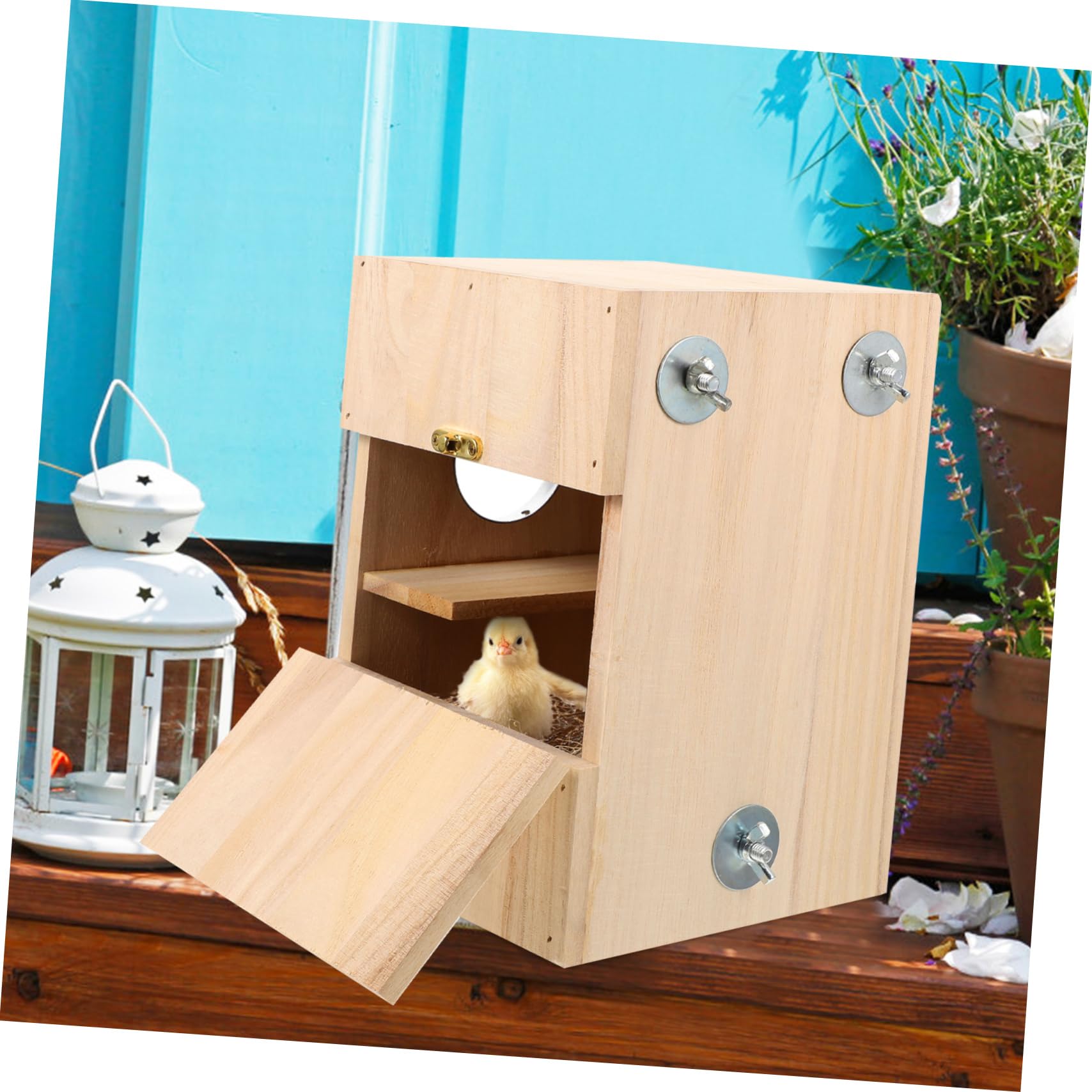 Happyyami Nichoir à Oiseaux en Bois, Boîte D’élevage Beige, pour Perroquet et Canari, Espace Confortable pour Dormir et Jouer, Design Simple | Lit de Repos et Aire de Jeu, Style Créatif à Design Simple, pour Canari et Perroquet
