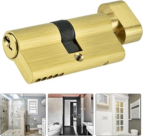 Miniatura 3 de Cerradura de cilindro de 2.559 in, cilindro de bloqueo de puerta antirrobo de cobre, cerradura de cobre de seguridad, interior para dormitorio, sala