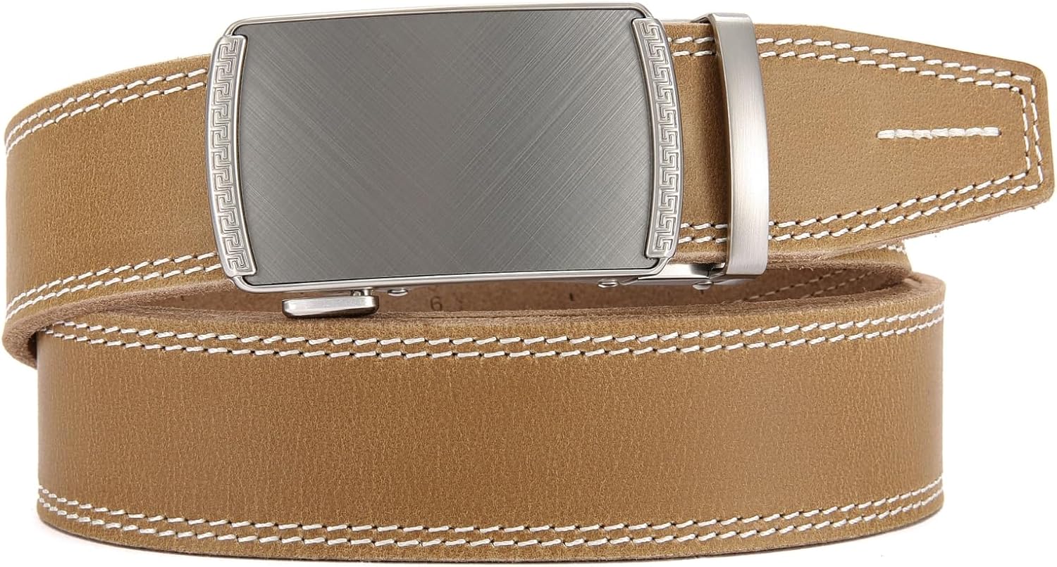 CHAOREN Mens Belt Leather Ratchet Belt - Customizable Fit, Effortless Style (35mm)