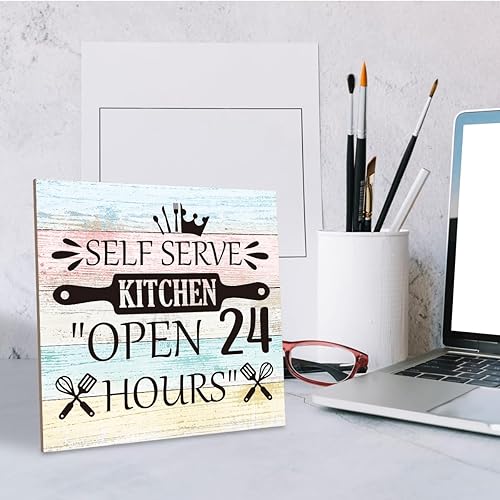 Miniatura 4 de Decoración de cocina, placa de madera, letrero de cocina rústico para estante, letrero de madera decorativo, divertido letrero de cocina, decoración