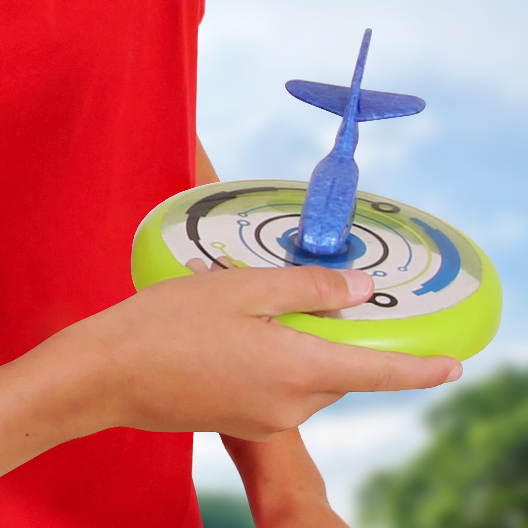 Zoom Verde, Divertido Juego al Aire Libre, Lánzalo como un Disco y Observa cómo Planea por el Cielo como un Avión, Juguete para Niños y Niñas a Partir de 6 Años en Adelante