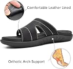 KuaiLu Femmes Mode Diapositives Orthotiques Dames Lightweight Athletic Recovery Yoga Mat Sandales Glisser sur épais Coussin Pantoufles Sandales avec confortable Plantar Fasciitis Arch Support