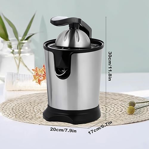 Miniatura 7 de Exprimidor eléctrico de 180 W, exprimidor de cítricos de acero inoxidable para jugo de limón, pomelo y limón, exprimidor eléctrico silencioso para