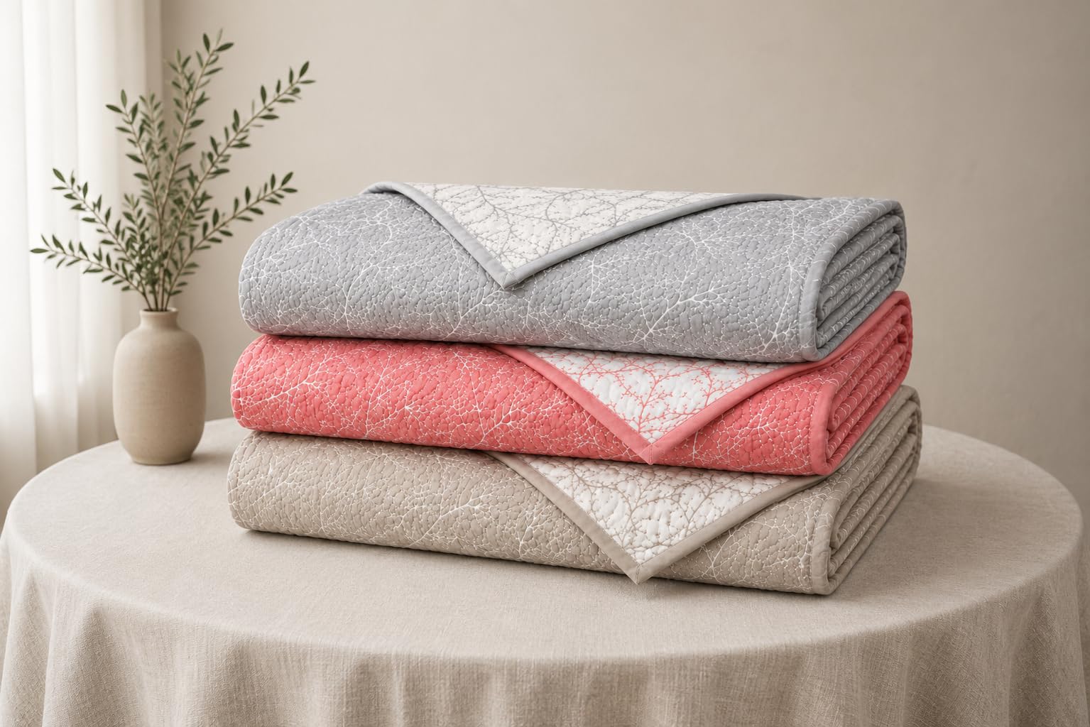 Estoralis TOPACIO | Colcha Verano de Diseño Moderno | Tejido Jaquard Alta Resistencia | Beige | para Cama 150 cm. (250 x 270 cm. AnchoxAlto) | Cubre Cama para Todas Las Estaciones