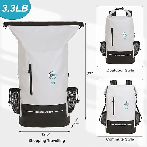 Miniatura 2 de UPWELL Bolsa seca impermeable 30L Mochila para viajes Senderismo Camping Bolsas para Kayak Senderismo Bolsas impermeables Natación Flotante