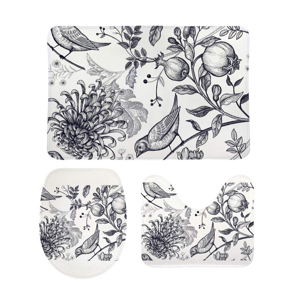 Tapis de salle de bain antidérapant et contour WC lavable pour une ambiance nature