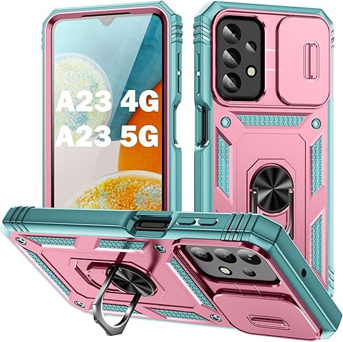 Miniatura 115 de PASNEW Funda para cámara Samsung Galaxy A15 5G, soporte metálico de grado militar, resistente a prueba de golpes, carcasa rígida para Samsung A15