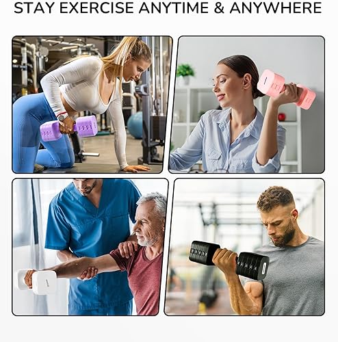 Miniatura 6 de Juego de mancuernas ajustables de 16 libras y 20 libras, juego de mancuernas para mujeres y hombres, pesas de mano, par de mancuernas para