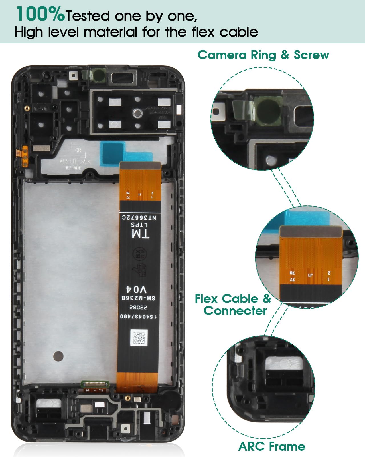 pour Samsung Galaxy A13 4G LCD Affichage pour Samsung A13 Écran de Remplacement pour Galaxy A13 Tactile A137 A135 Digitizer avec Cadre (Noir)