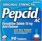 Pepcid AC Original Strength, 10 mg Famotidine for Heartburn Prevention & Relief, 90 ct