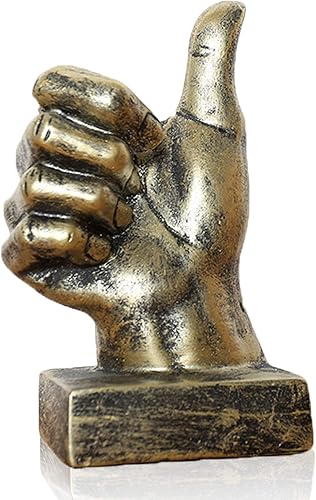 Miniatura 8 de Lependor Decoración de escultura de dedo de estatuas de escritorio de gestos de mano de poliresina plateada - dedos de plata