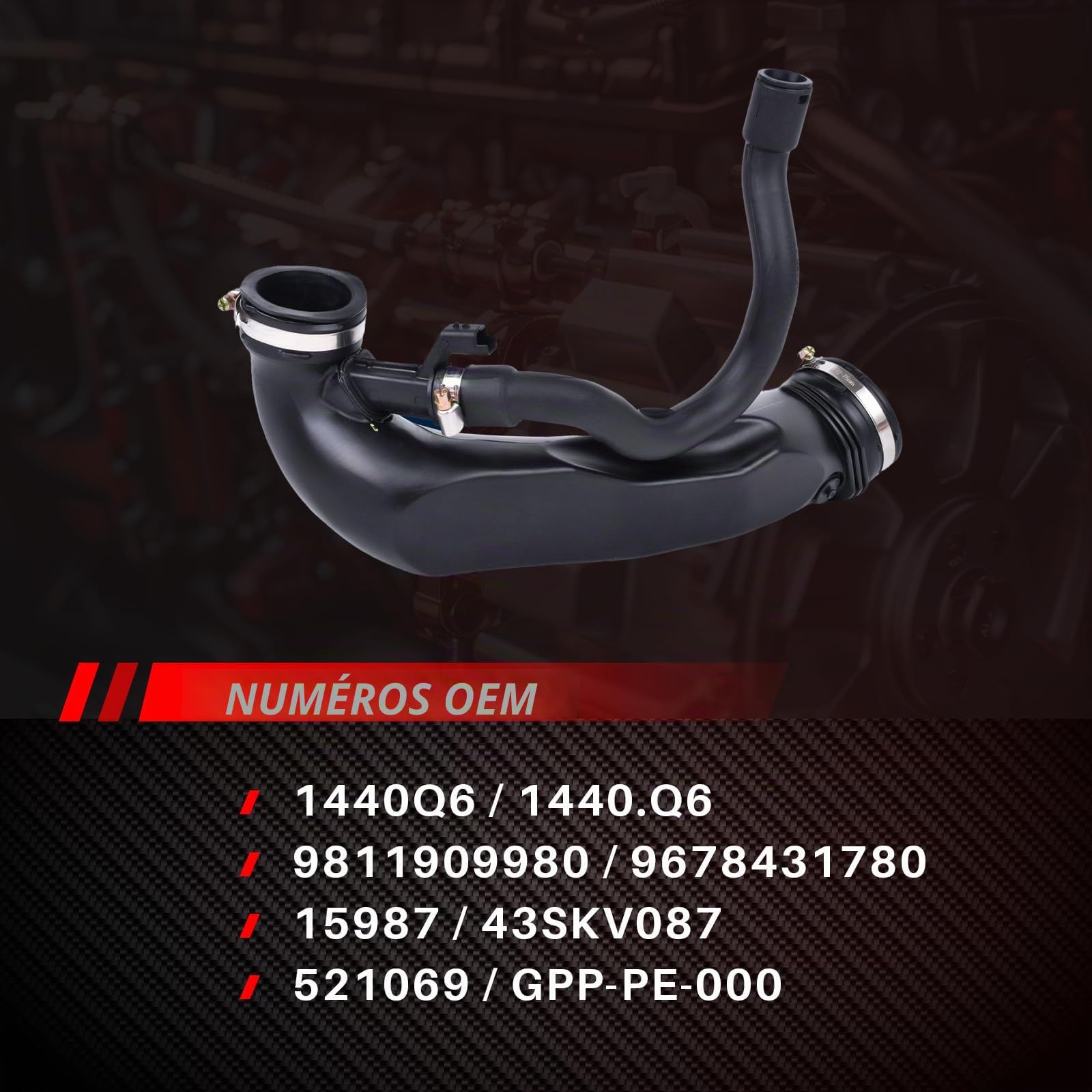 Tuyau d'admission d'air Turbo de rechange pour 408 3008 5008 207 508 RCZ 1.6 16V C4 C4L C5 III DS5 Accessoires de voiture Pièce # 1440Q6 1440 Q6 1440.Q6