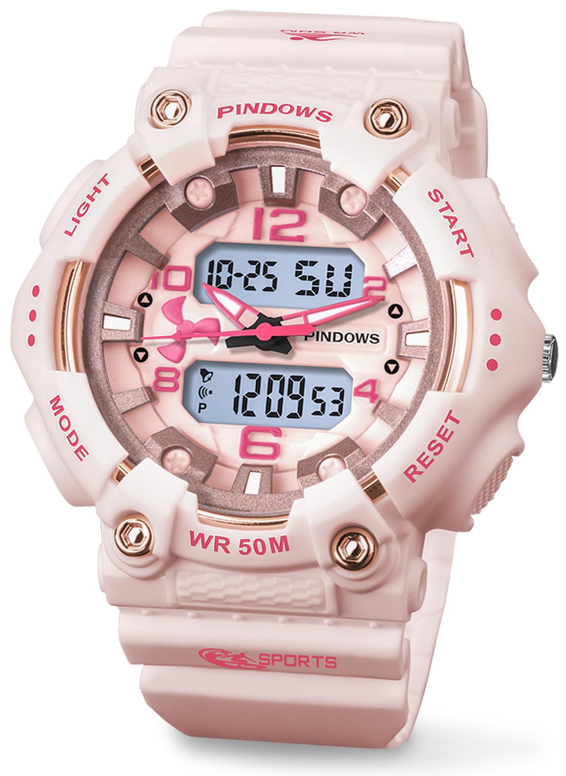 MASTOP Montre de sport numérique unisexe, couleur bonbon, style militaire, étanche à 5 ATM, étanche, rétro-éclairage LED, grand cadran avec minuteur, alarme, chronomètre, calendrier, signal