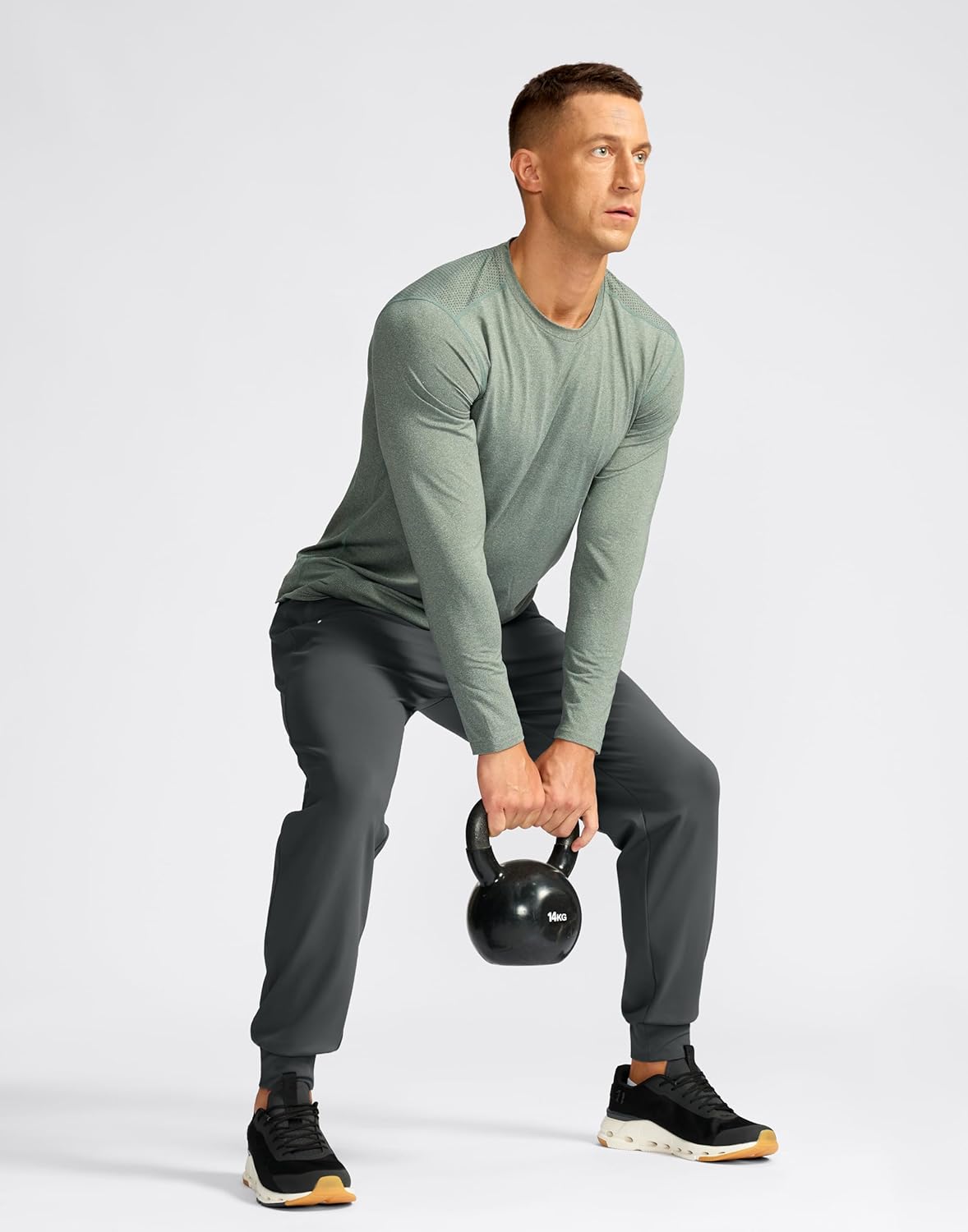 Pudolla Men's Fleece Joggers with 3 Zipper Pockets Warm Athletic Pants Winter Workout Gym Running Sweatpants for Men - Image 7