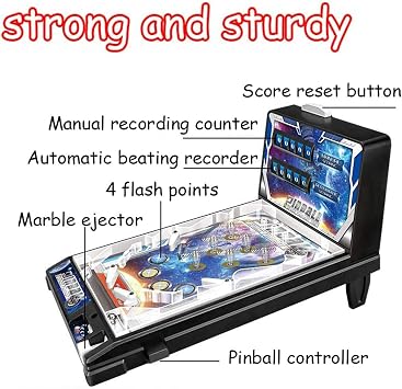 Mini Pinball Toys Space Pinball Toys Kids Room Pinball Birthday Gift Parent-child Game Console Pinball Toys with Light