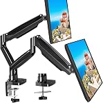 MOUNT PRO Dual Monitor Mount Fits 13 to 32 Inch Screen, Height Adjustable Monitor Stand for 2 Monitors, Full Motion Display Arm Holds up to 17. 6lbs Each, Computer Desk VESA Mount, Black