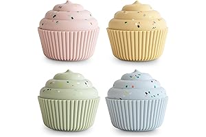 mushie Silicone Mix and Match Cupcake Toy 4 Pack