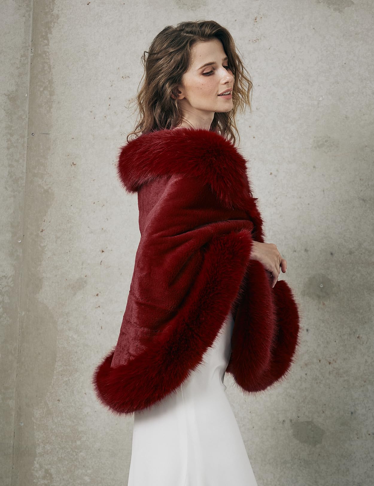 BEAUTELICATE Chal Estola de Pelo Mujer Invierno Boleros para Fiesta Novia Bodas Halloween Navidad