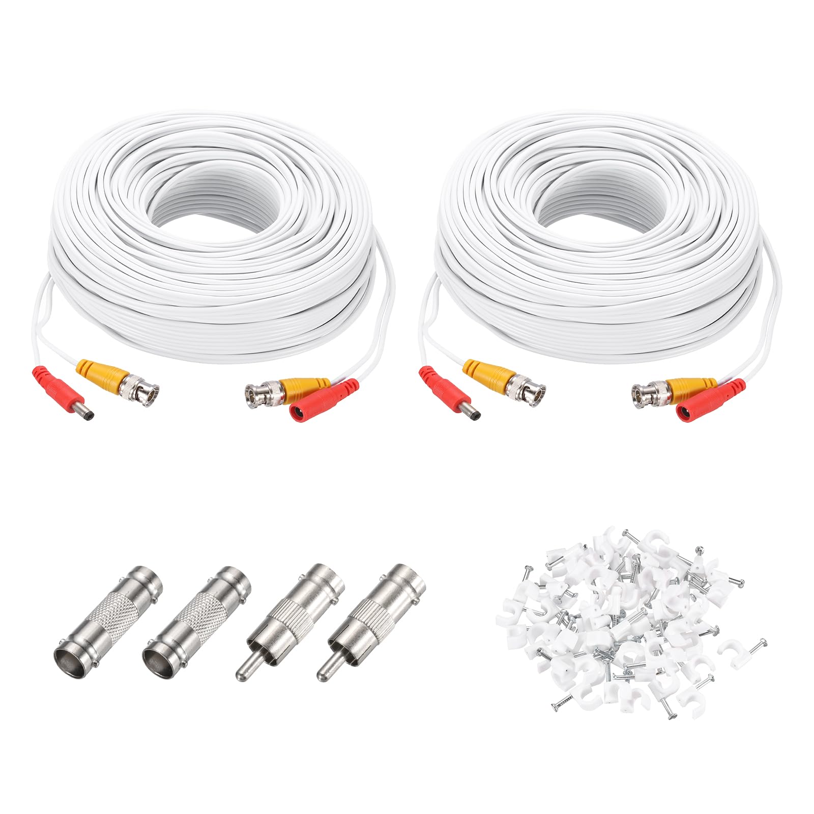 Amazon.co.jp: uxcell 2セット BNCビデオ電源ケーブル 45m/148ft 一