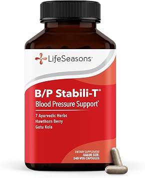 LifeSeasons B/P Stabili-T - Blood Pressure Support - Vitamin Supplement for Healthy Heart & Circulation - Ashwagandha, Arjuna & Hawthorn Berry - 240 Capsules