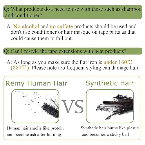 Miniatura 8 de Lacer Cinta de cabello humano 99j de 14 pulgadas, color vino tinto, borgoña, sin costuras, lacio, doble cara, extensiones de cabello humano rojo con