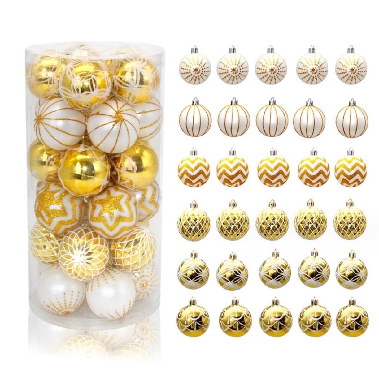 Decoracion Navidad Juego De Bolas Navidad Irrompibles, Decoraciones para Árboles, Adornos Árbol para Fiestas Y Bodas, 30 Uds Bolas Navideñas(A)