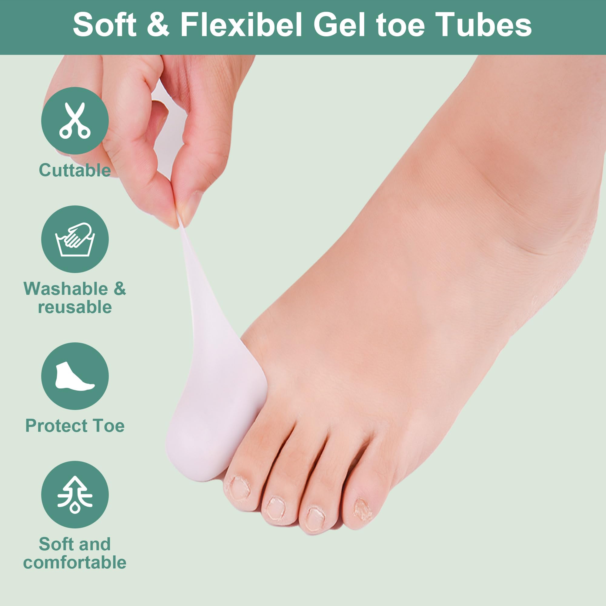 Confezione da 4 protezioni in gel per dita dei piedi, in silicone, per vesciche, calli, mais, mal di piedi, trattamento sfregamento per donne e donne