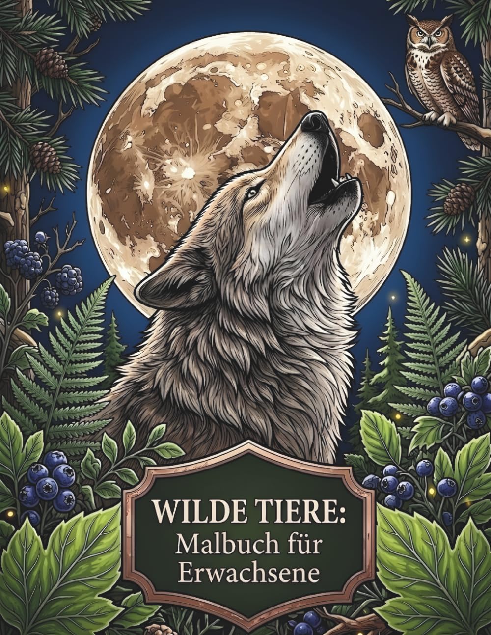 Wilde Tiere Malbuch für Erwachsene: Entspannung und Kreativität mit faszinierenden Tiermotiven
