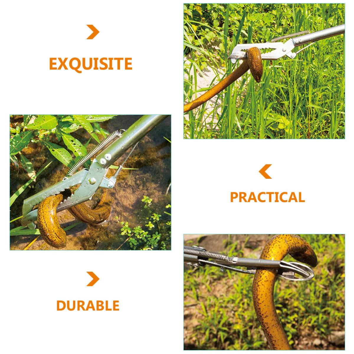 BESPORTBLE Pinza per Granchio e Serpente di Mare in Acciaio Inossidabile Antiscivolo Design Ampio Multiuso per Bbq e Picnic Resistente e Facile da Usare