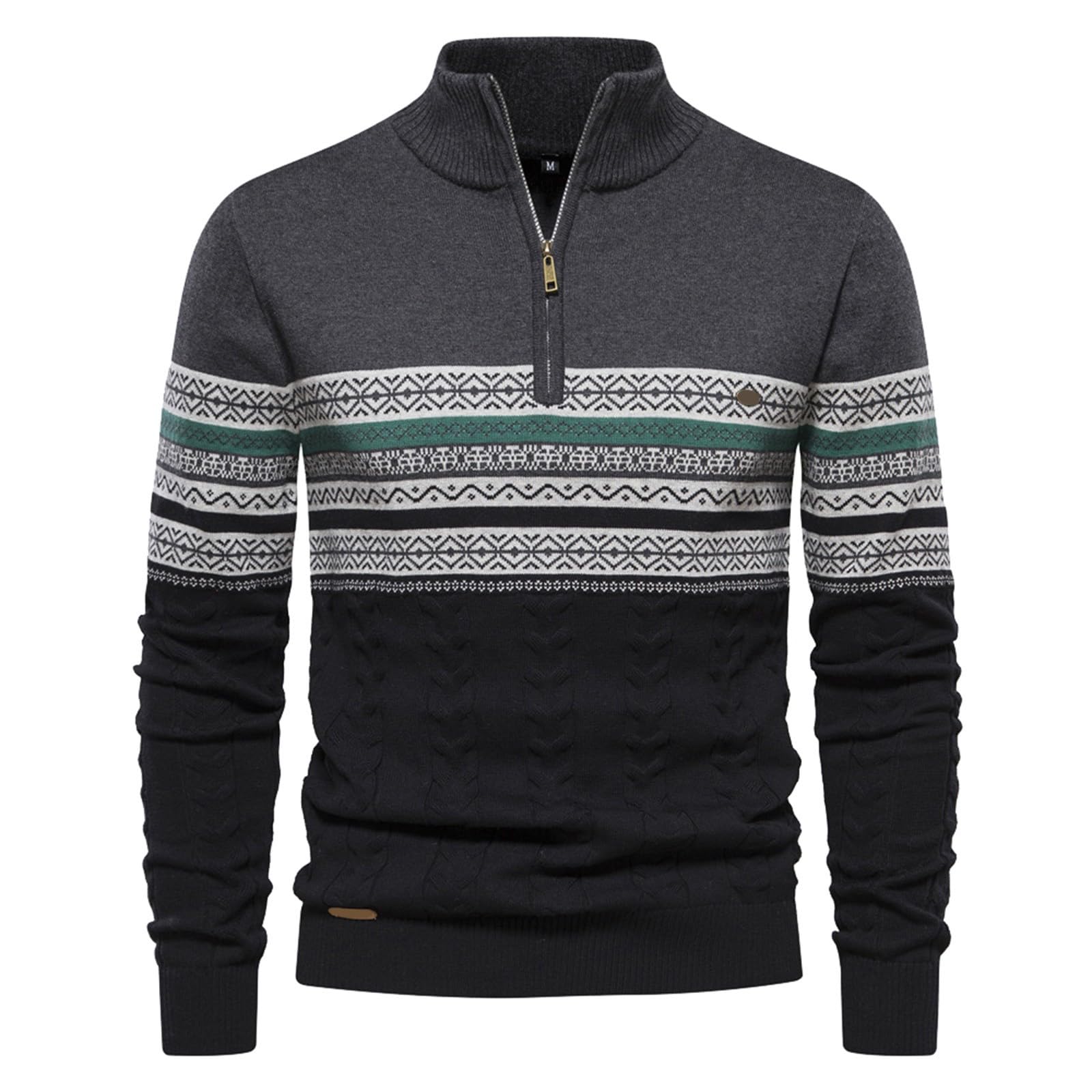 Genérico Jersey Hombre con Cremallera Cuello, Suéter Cuello Alto Hombre, Casual De Punto Liso Diseño Minimalista Y Ajuste Cómodo Suéter Ajuste Relajado Sweater Ideal para Otoño/Invierno Uso Diario