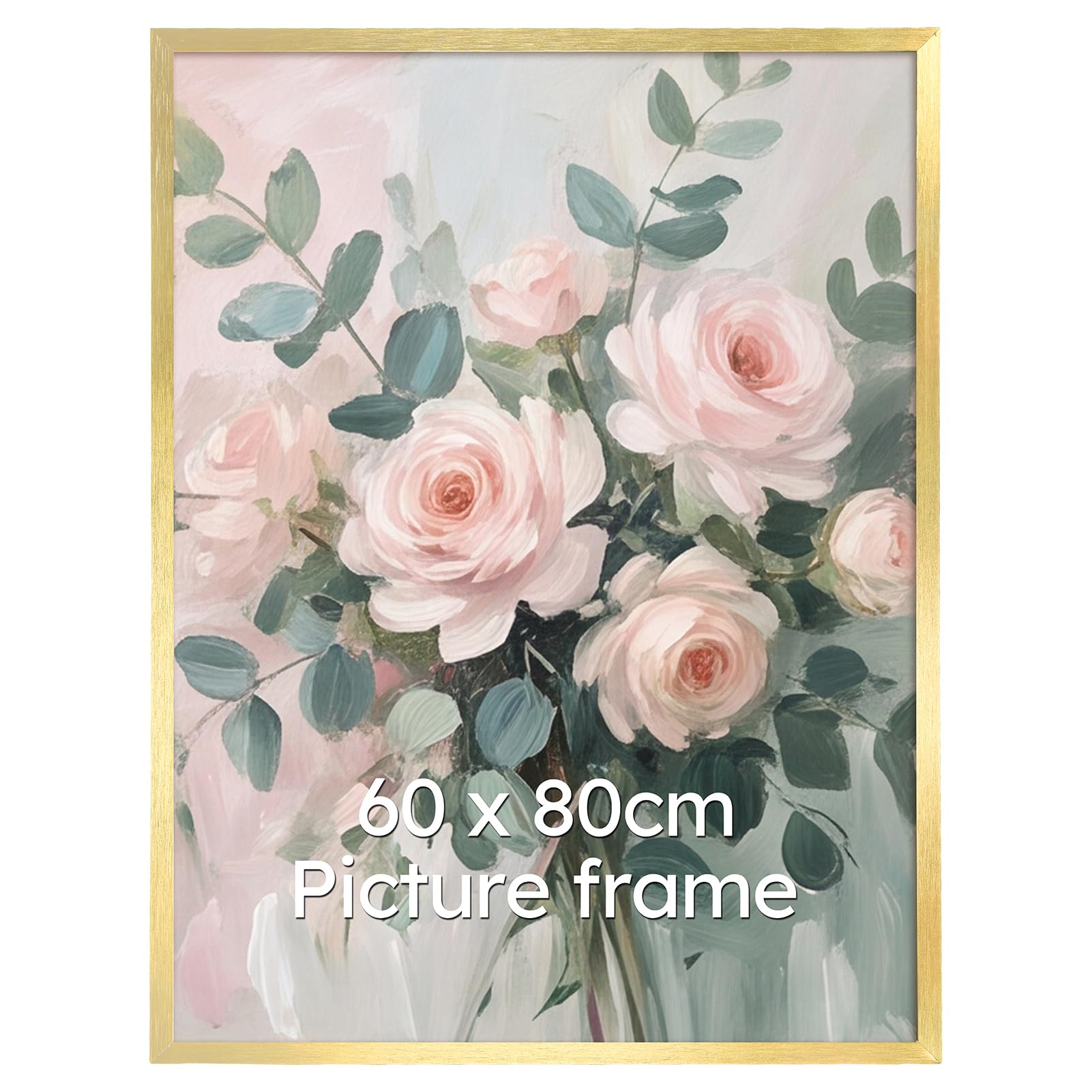 Giftgarden Cornice 60x80,Cornice in Alluminio Spazzolato Dorato,Set da 1