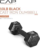 Vista 41 de CAP Barbell Mancuerna hexagonal de hierro fundido Múltiples opciones Negro