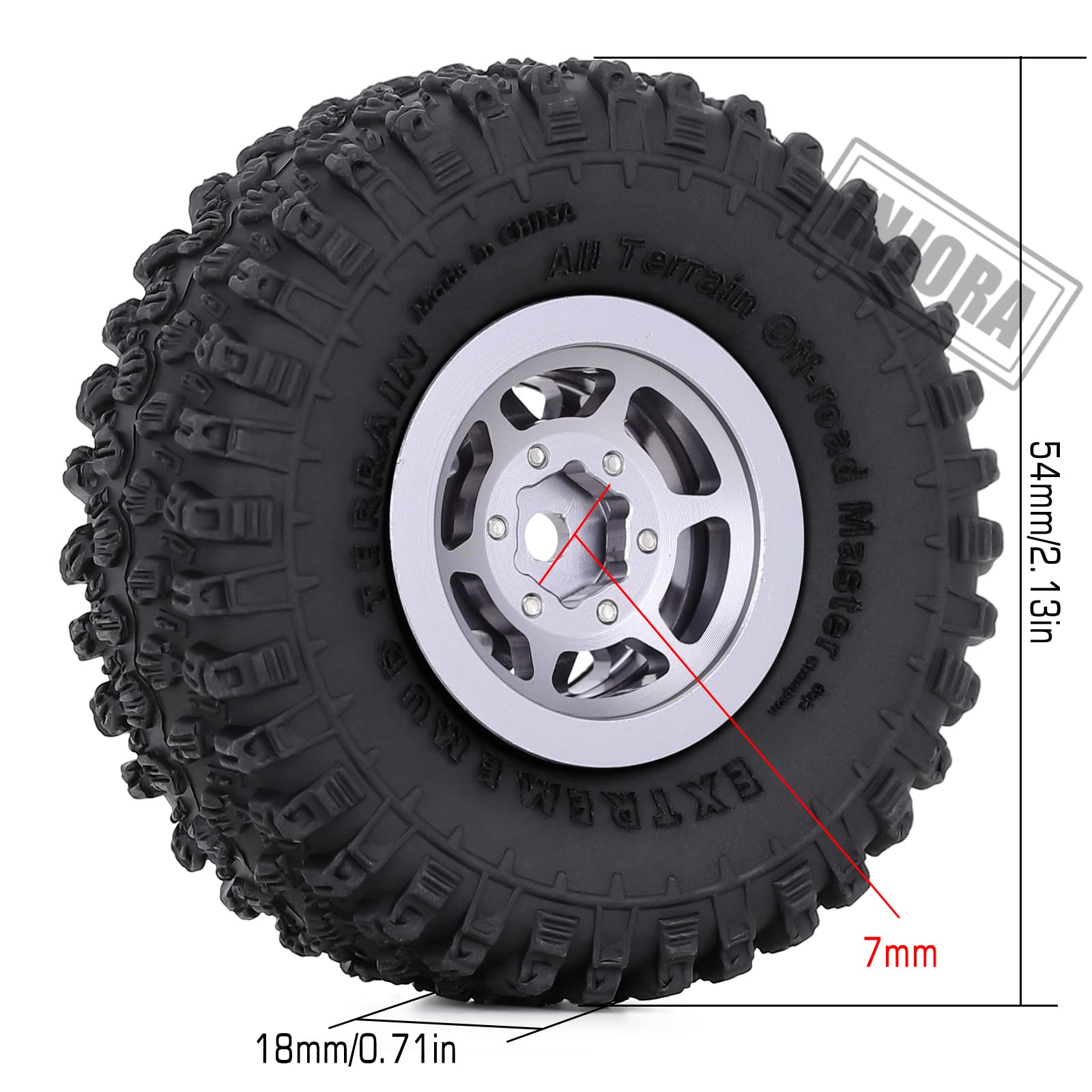 Amazon | INJORA1.0タイヤとビードロックホイールリムセット1 / 24RC