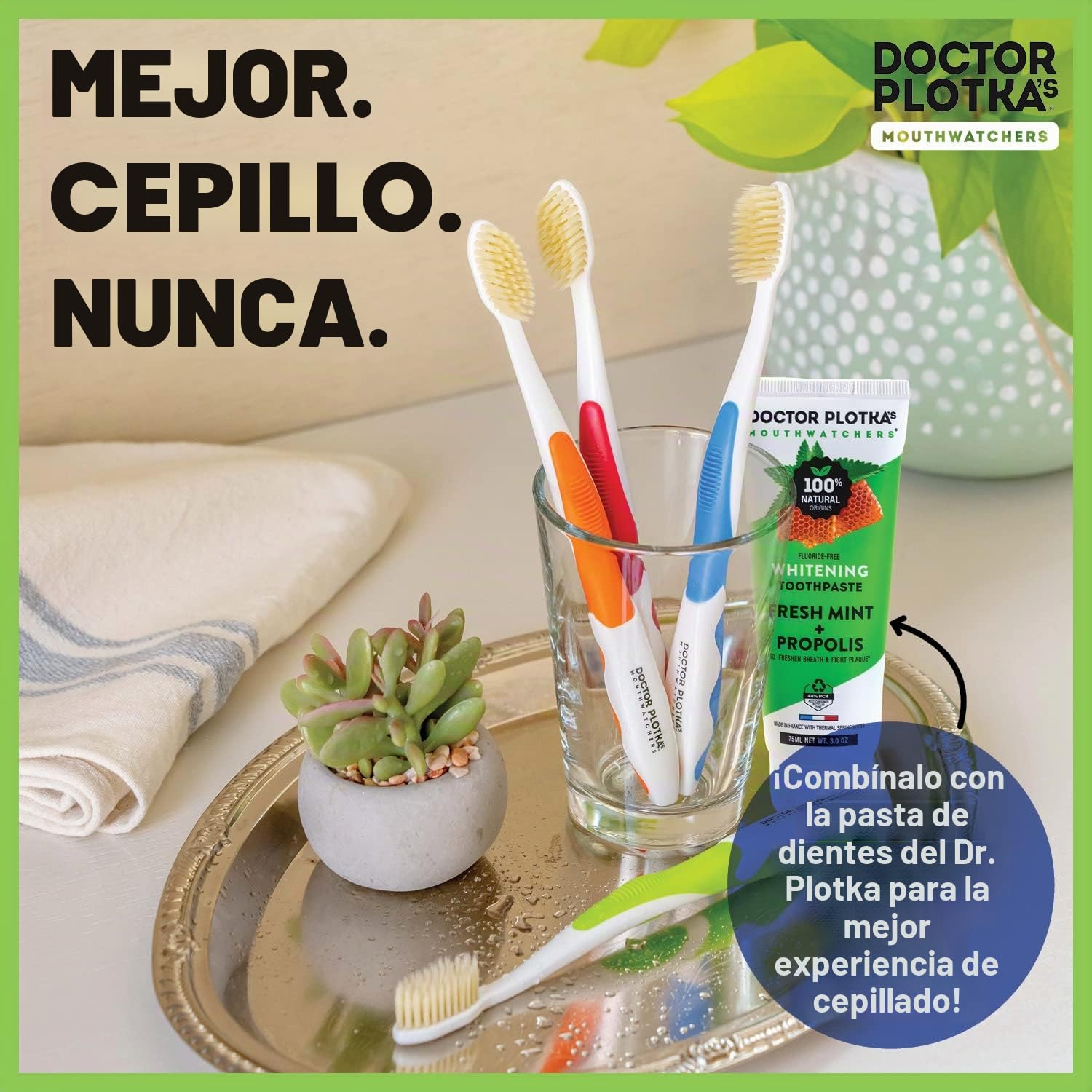 MOUTHWATCHERS Dr Plotkas - Cepillo de dientes manual suave extra suave para adultos, cepillo de dientes ultra limpio, bueno para dientes y encías sensibles, multicolor, paquete de 6