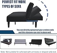 Vista 6 de Funda impermeable para futón sin brazos, funda de colchón para sofá cama, tamaño matrimonial, protector de muebles suave y elástico para mascotas