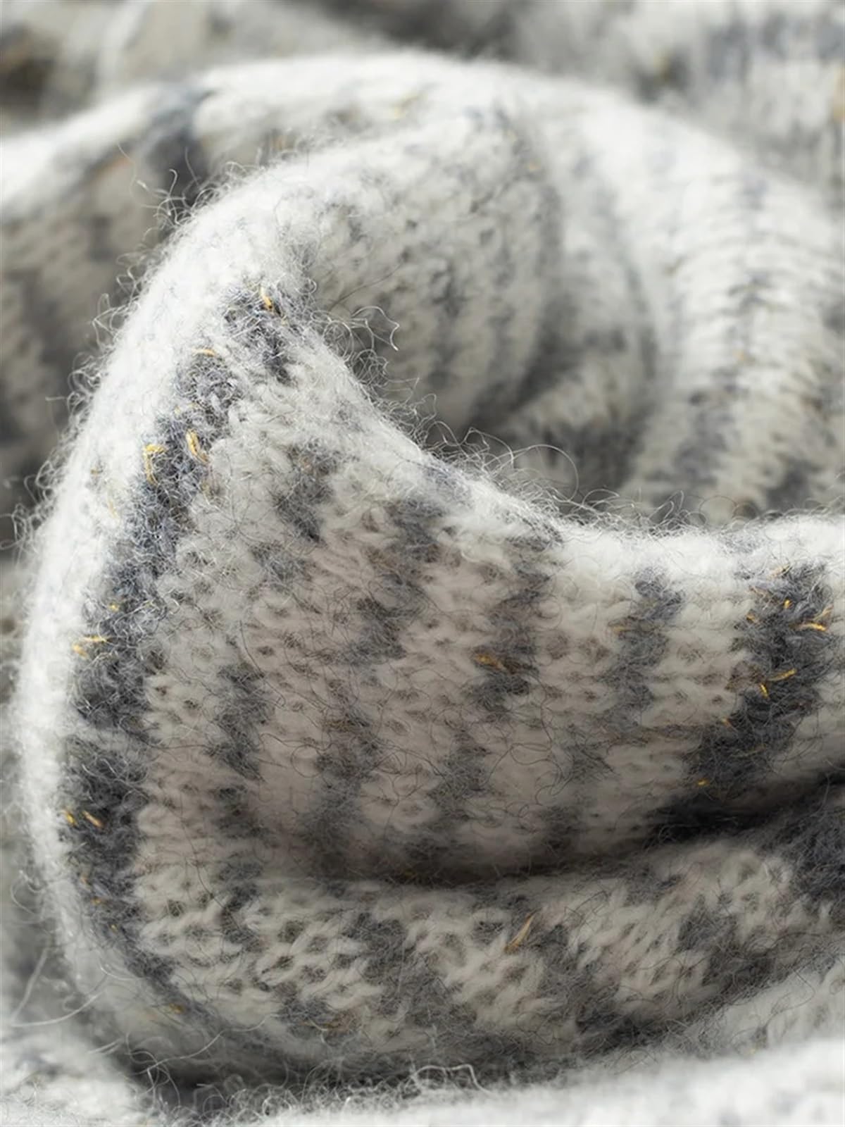 Écharpe d'hiver tricotée pour homme / femme - Mode d'hiver - Rayé - Chaud - Protection du cou - Adulte - Unisexe - Cache-cou