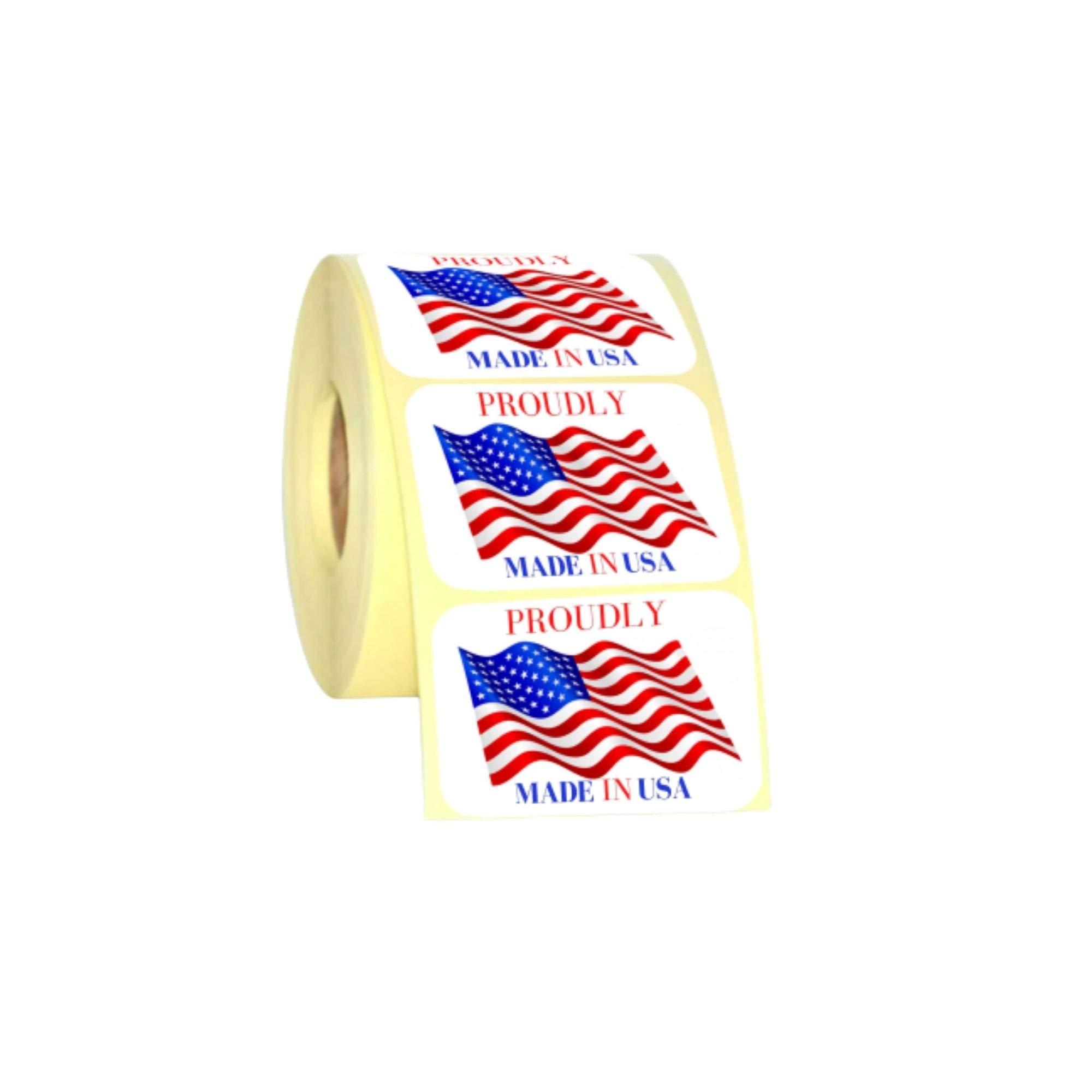 Buy Made in USA Labels 3 X 2 Inches American Stickers Glossy Paper, 500