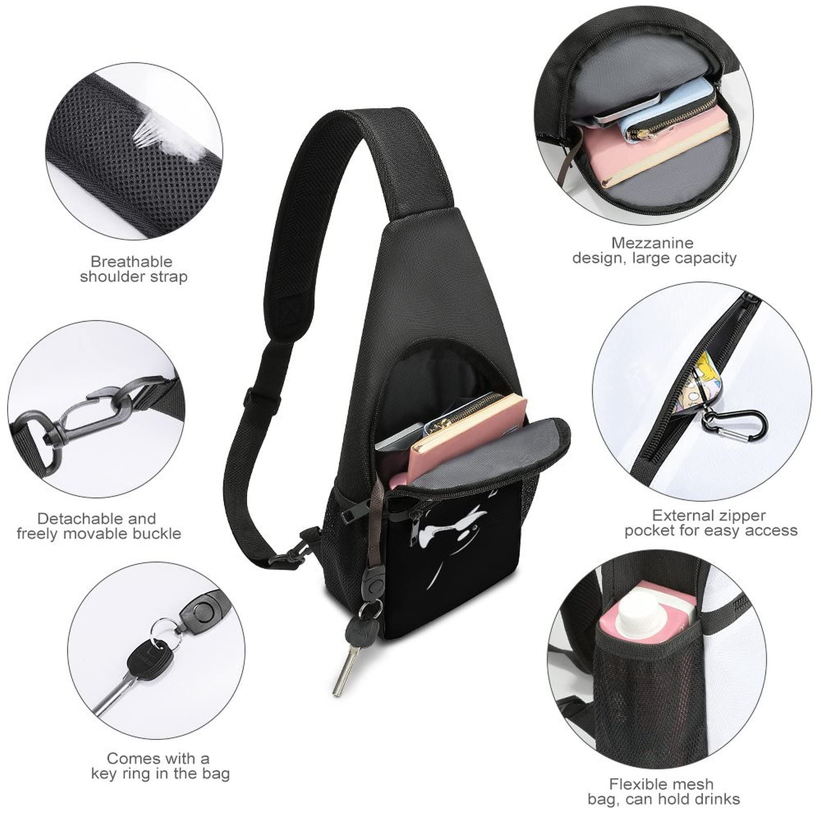Save The Whales Sling Backpack - Unisex Crossbody Chest Bag For Hiking, Cycling, Travel & Daypack - View #4