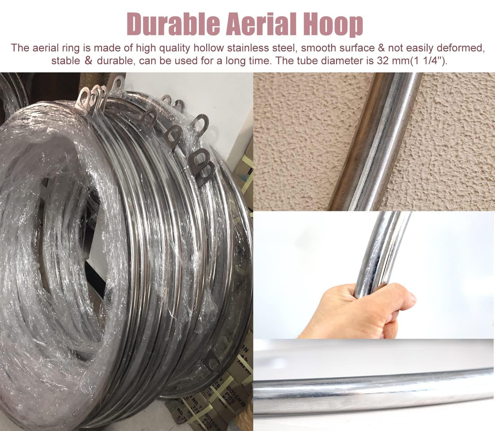 Aerial Hoop Set – Attrezzatura per Circo in Acciaio Inossidabile per prestazioni acrobatiche e fitness aereo – Yoga Hoop