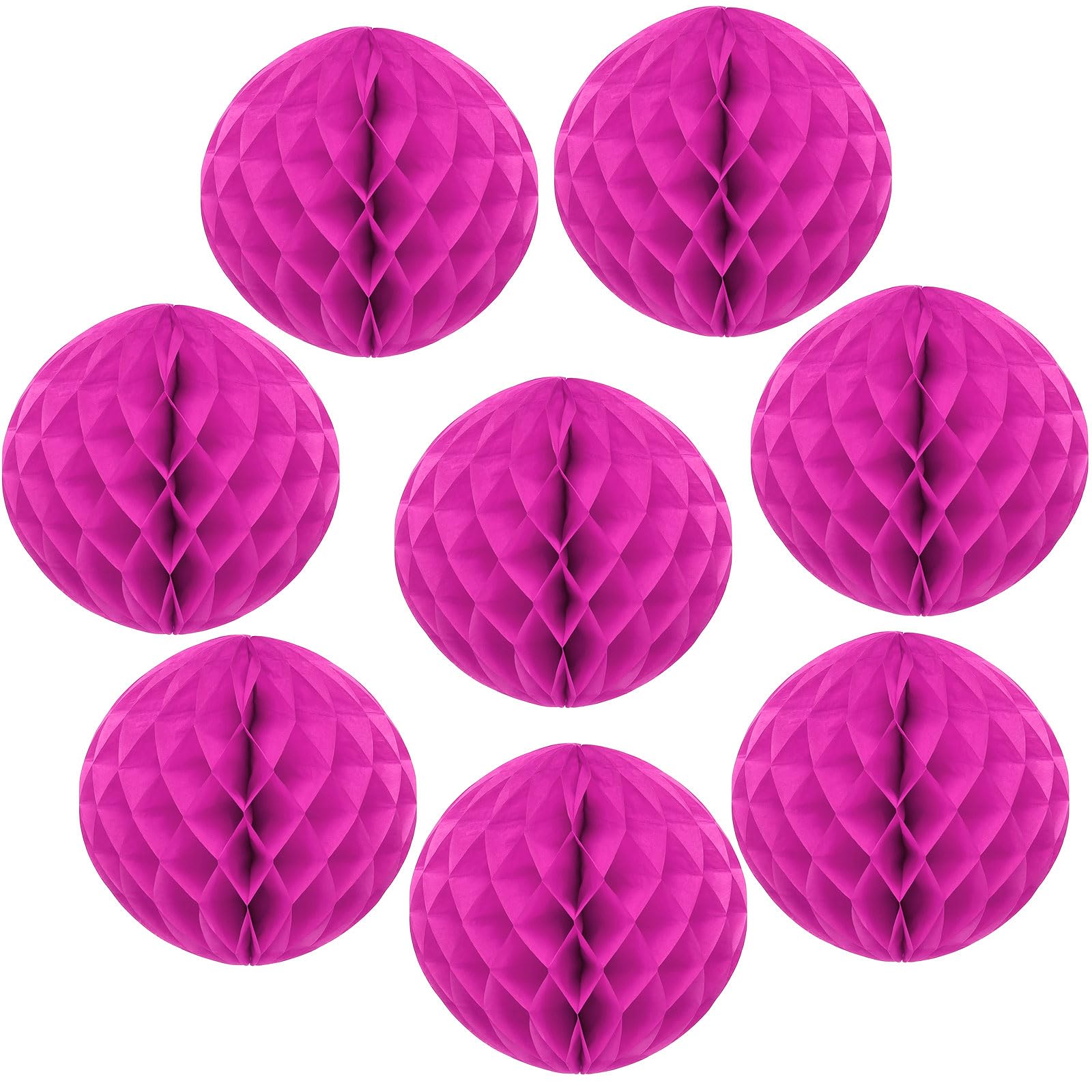 sourcing map 8 Pcs Honeycomb Balls, 4" Dia Honeycomb Flower Paper Pom Poms Paper Flowers Crafts for DIY Crafting Home Decor Birthday Christmas Party, Rose Red
