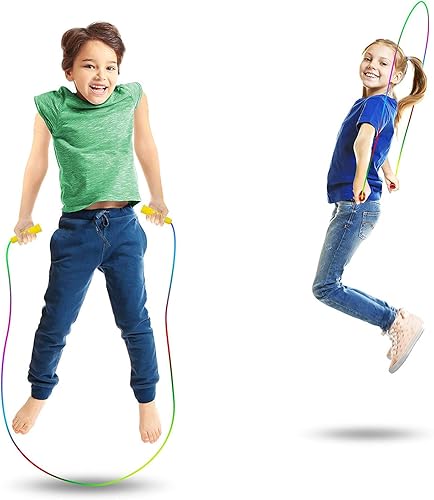 Miniatura 3 de Paquete de 16 cuerdas de saltar arcoíris de 7.5 pies  Cuerdas de salto vibrantes  Cuerdas de salto de nailon duraderas  Grandes recuerdos de fiesta