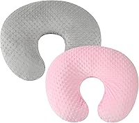 Vista 1 de Juego de fundas para almohada de lactancia con puntos, paquete de 2, fundas para almohada de lactancia, ultra suaves, compatibles con almohada Gris