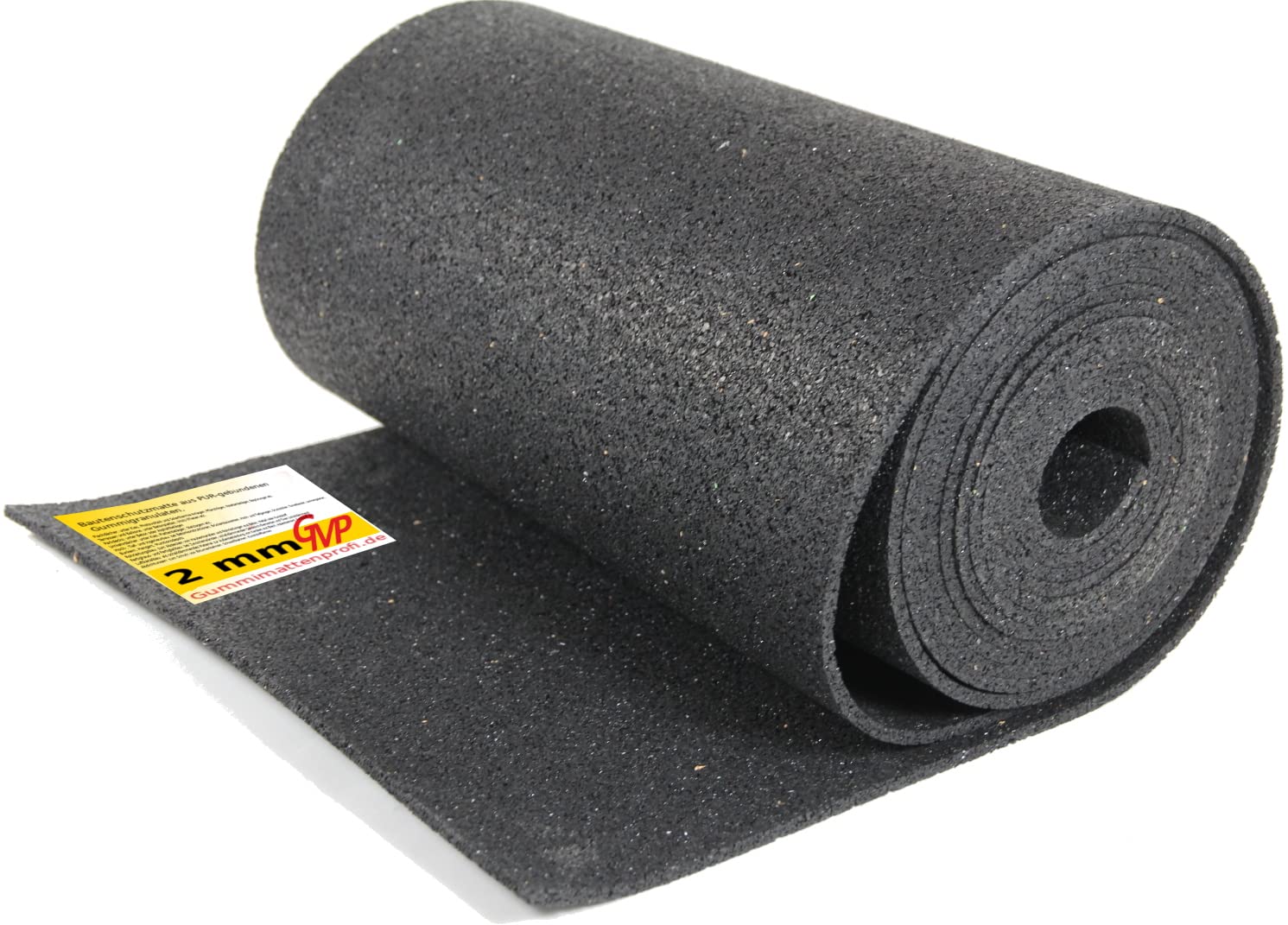 GMP Bautenschutzmatte 2 mm x 1 m x 10 m | Terassenpad Rolle | Unterleger Gerüstbau | Unterkonstruktion WPC, Fliesen, Dielen | Verschiedene Größen | Gummigranulat